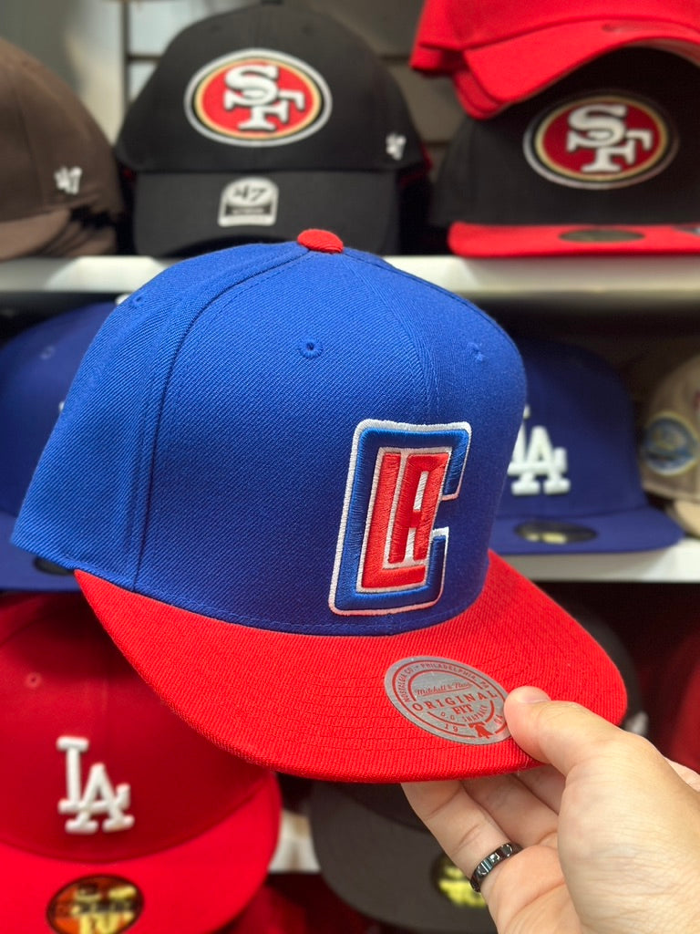 LA Clippers NBA Snapback | Mitchell & Ness Original Fit Adjustable Hat | Blue/Red