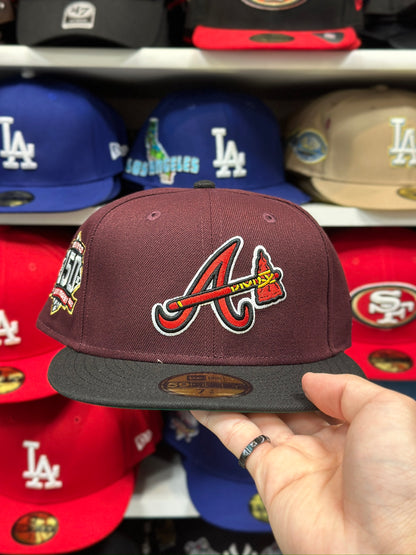 Atlanta Braves MLB '150th Anniversary' Patch| New Era 59FIFTY Fitted Cap | Maroon/Black