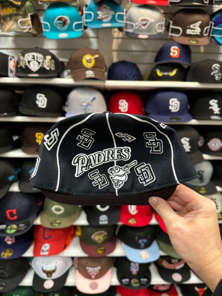 San Diego Padres MLB Vintage Fitted Hat | American Needle Sized Cap | Deep Navy