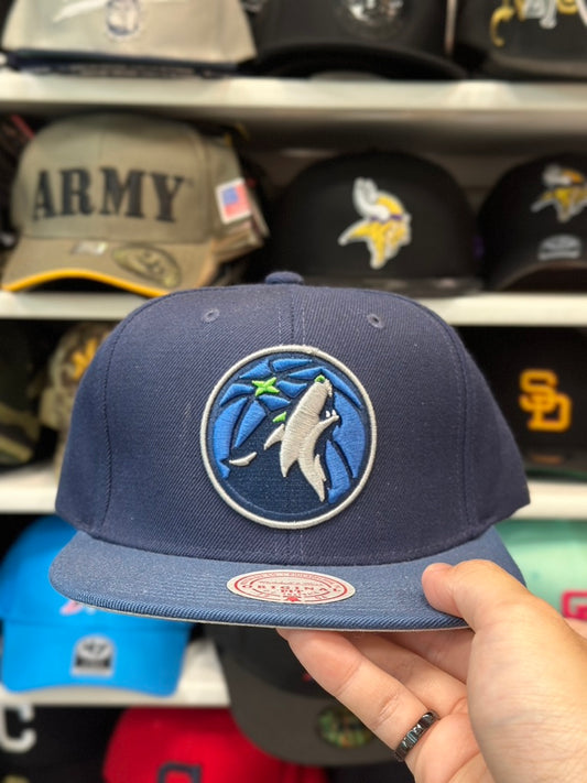 Minnesota Timberwolves NBA Snapback | Mitchell & Ness Original Fit Adjustable Hat | Dark Blue