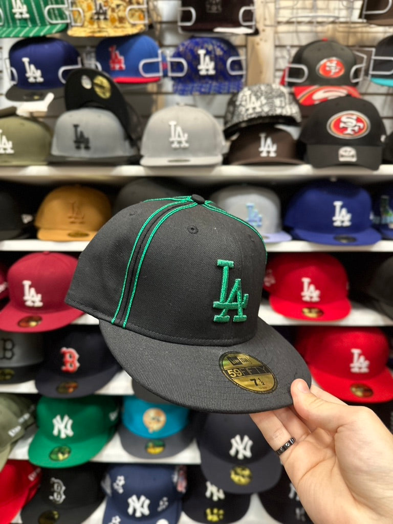 LA Dodgers MLB Vintage Green Accents | New Era 59FIFTY Fitted Cap | Black