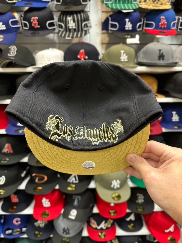 LA Dodgers MLB Black/Gold Retro | Vintage New Era 59FIFTY Fitted Cap | Black