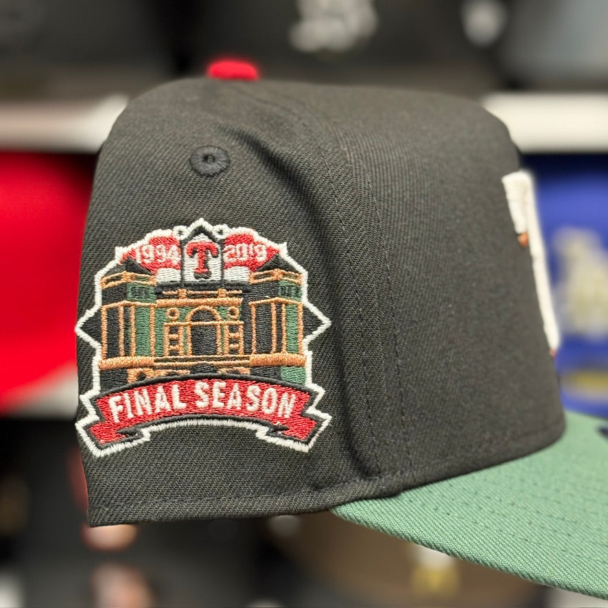 New Era Texas Rangers '1994 2019 Final Season' A-Frame Black/Green 9FIFTY Snapback - Product Image