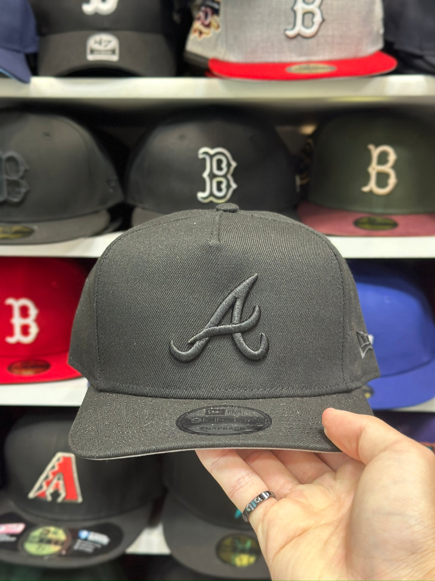 Atlanta Braves MLB A-Frame Cap | New Era 9FIFTY Adjustable Snapback | Black