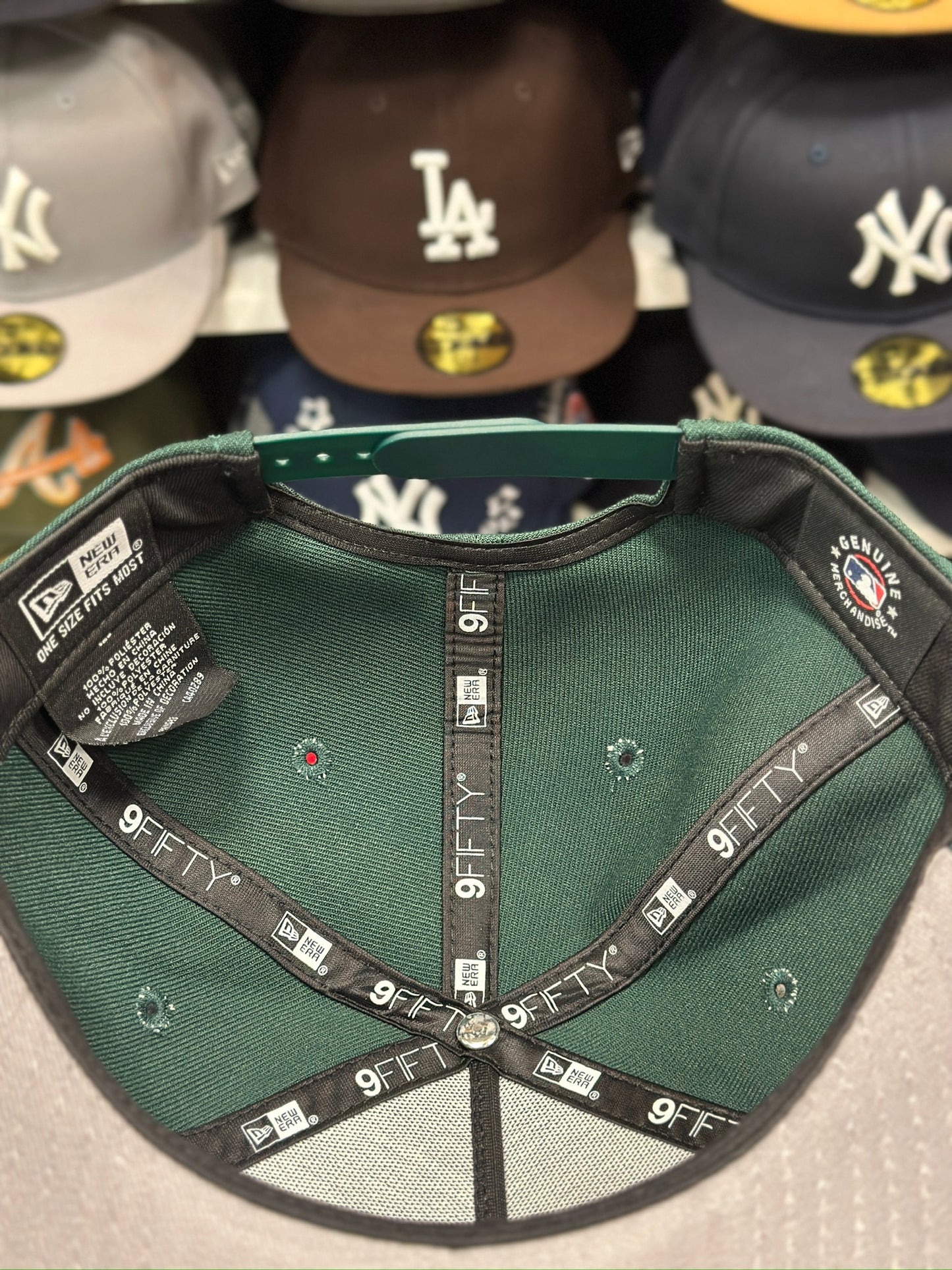 LA Dodgers 'Upside Down Reverse Logo' A-Frame Cap | New Era 9FIFTY Adjustable Snapback | Dark Green