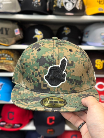 Cleveland Indians MLB Vintage Cap | New Era 59FIFTY Fitted Cap | Camouflage/Black