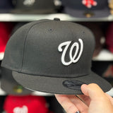 New Era Washington Nationals Black 9FIFTY Adjustable Snapback Hat