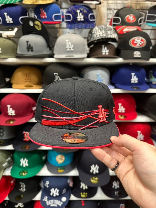 LA Dodgers MLB Vintage Red Flow | New Era 59FIFTY Fitted Cap | Black/Red