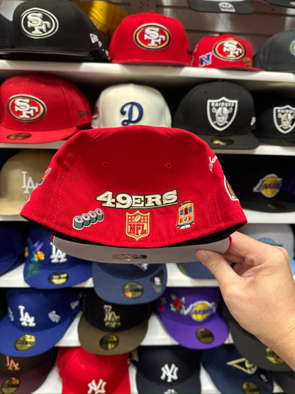 San Francisco 49ers NFL CA Themed Patch | New Era 59FIFTY Fitted Cap | Red