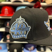 Los Angeles Angels '40th Anniversary' Black/White Mitchell & Ness Snapback - Product Image