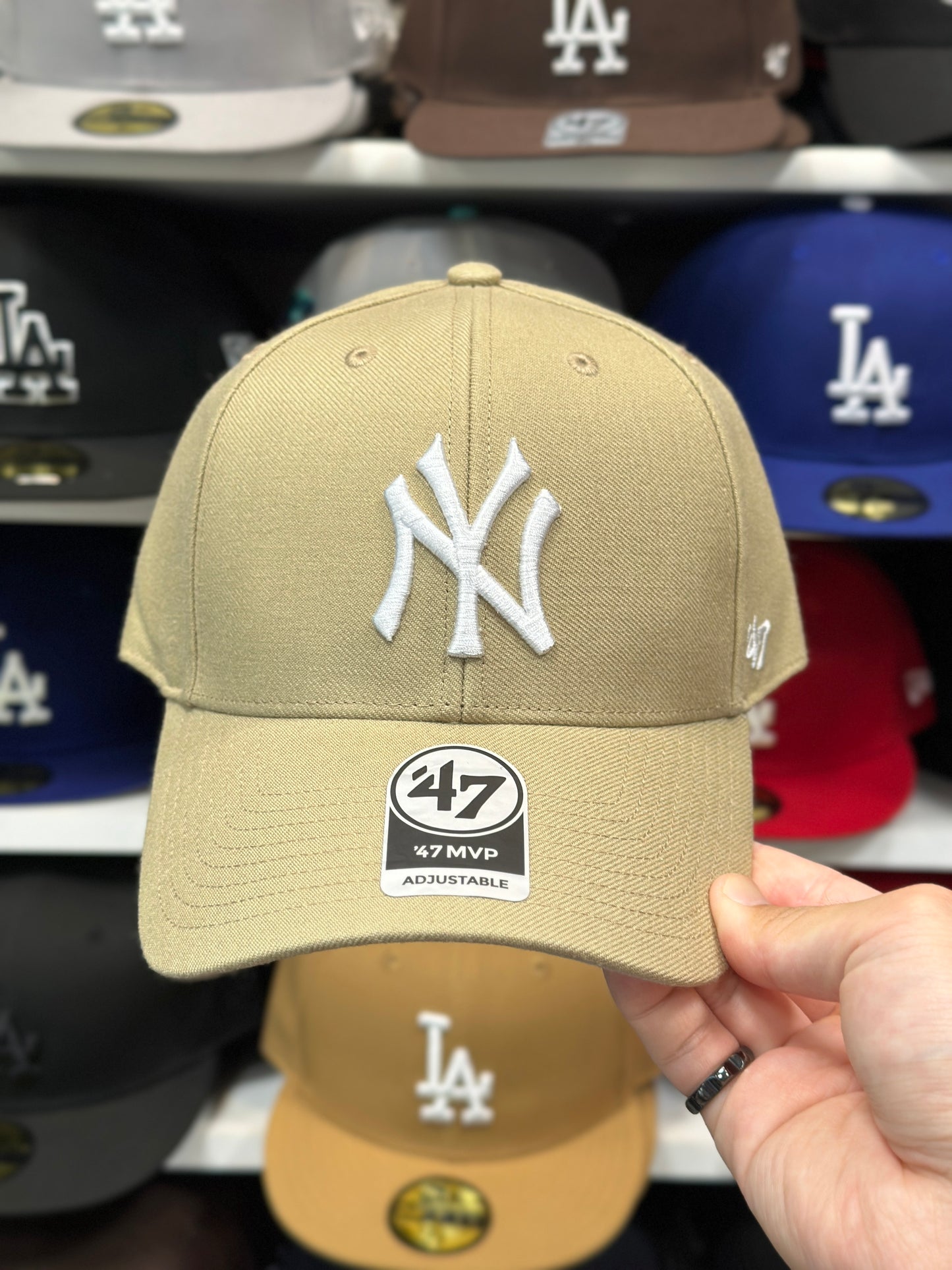 New York Yankees MLB Ball Cap | '47 Brand MVP Adjustable Curve Cap | Color Options