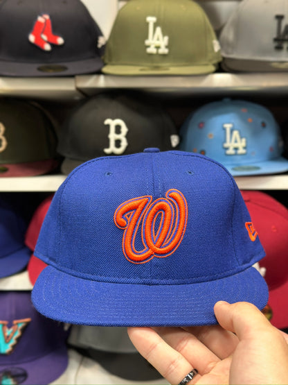 Washington Nationals MLB Vintage Fitted Hat | New Era 59FIFTY Sized Cap | Blue