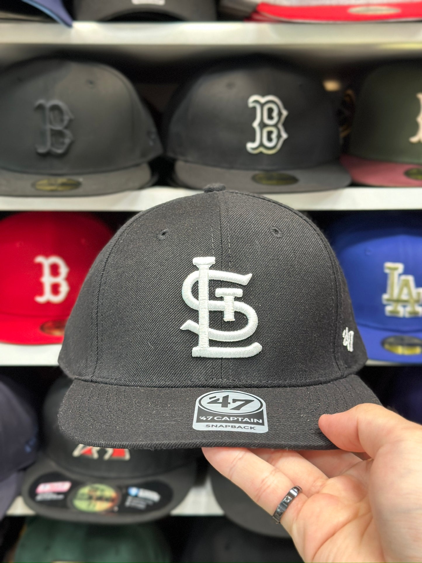 St. Louis Cardinals MLB Snapback | Classic '47 Brand Captain Adjustable Snap | Black