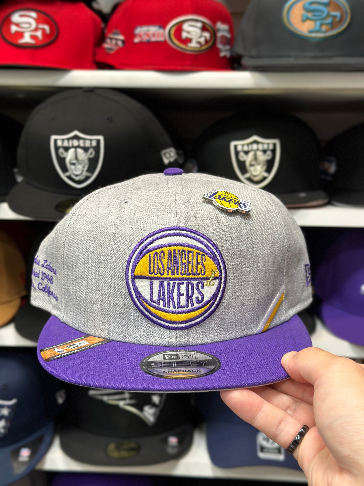 LA Lakers NBA Decoration | New Era 9FIFTY Snapback | Gray/Purple