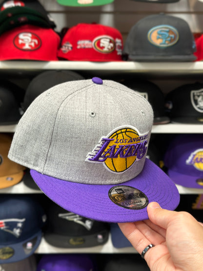 LA Lakers NBA Snapback | New Era 9FIFTY Adjustable Snap| Gray/Purple