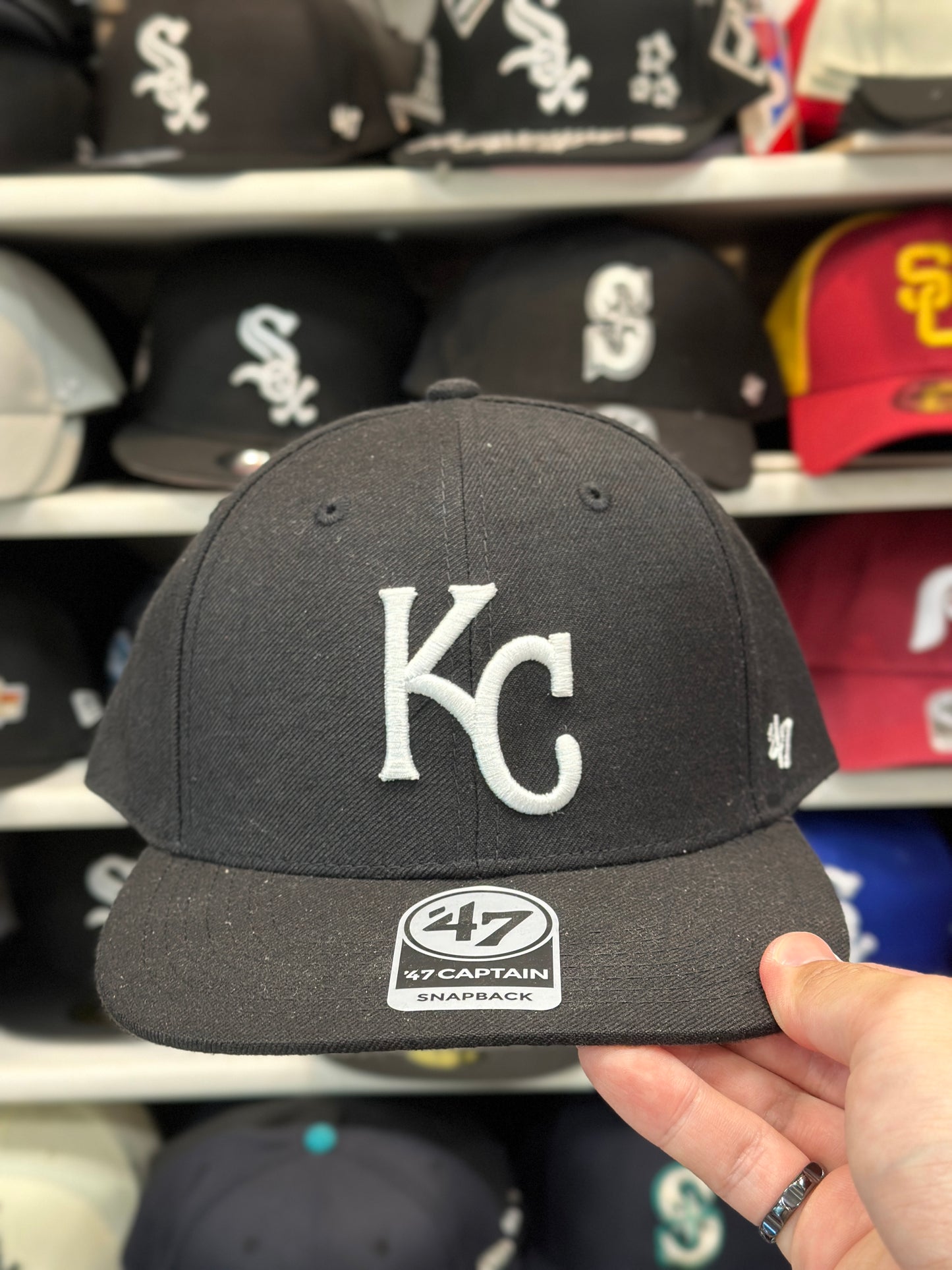 Kansas City Royals MLB Snapback | '47 Brand Captain Adjustable Cap | Black