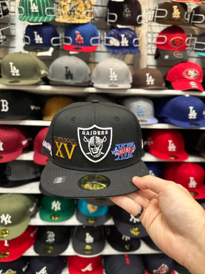 Las Vegas Raiders NFL Super Bowl Patch | New Era 59FIFTY Fitted Hat| Black