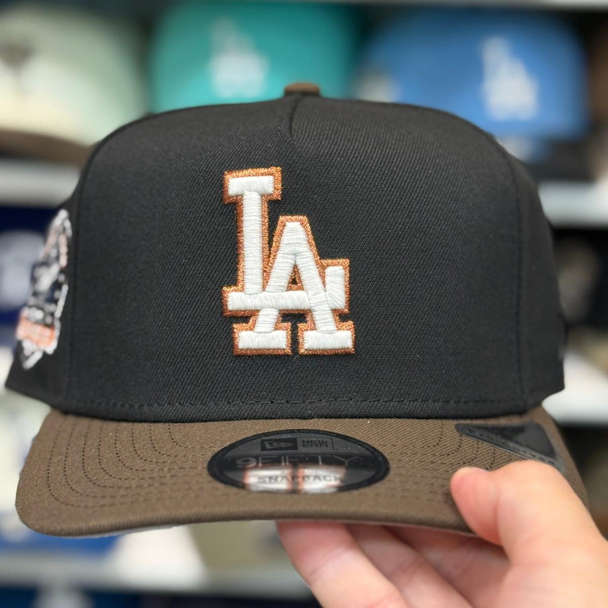New Era Los Angeles Dodgers '60th Anniversary' A-Frame Black/Brown 9FIFTY Snapback - Product Image
