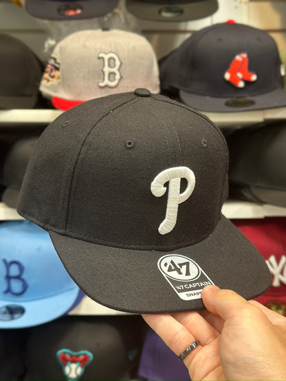 Philadelphia Phillies MLB Snapback | Classic'47 Brand Captain Adjustable Cap | Black