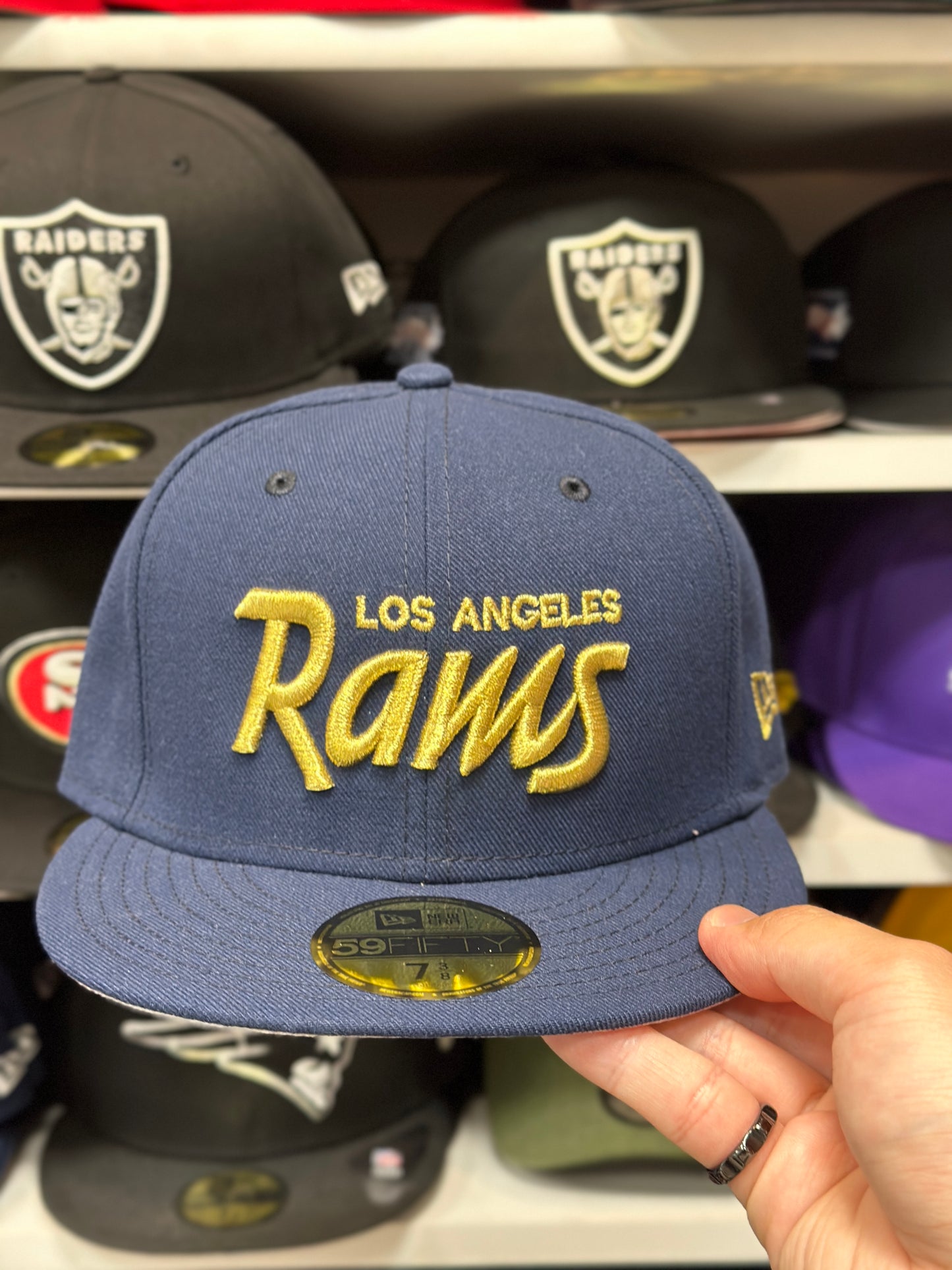 LA Rams NFL Script Fitted Hat | New Era 59FIFTY Sized Cap | Color Options