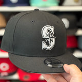New Era Seattle Mariners Black 9FIFTY Adjustable Snapback Hat