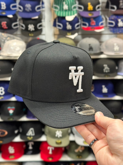 LA Dodgers MLB 'Upside Down Reverse Logo' A-Frame Cap | New Era 9FIFTY Adjustable Snapback | Black