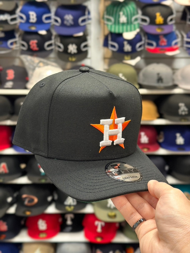 Houston Astros MLB A-Frame Cap | New Era 9FIFTY Adjustable Snapback | Black