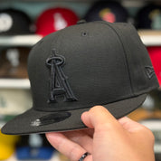 New Era Los Angeles Angels All Black 9FIFTY Adjustable Snapback Hat