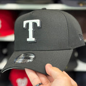 New Era Texas Rangers Black 9FORTY A-Frame Adjustable Snapback Hat