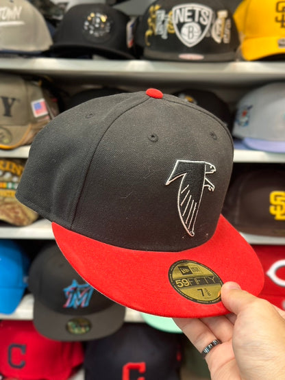 Atlanta Falcons NFL Fitted Hat | New Era 59FIFTY Sized Cap | Black/Red