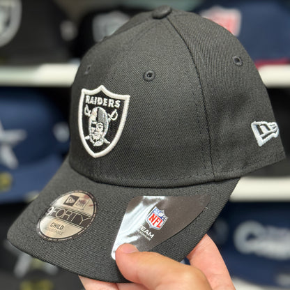 Youth New Era Raiders 9FORTY Ball Cap | Black