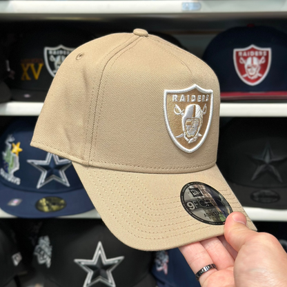 Las Vegas Raiders NFL A-Frame Snapback | New Era 9FORTY Adjustable Snap | Tan