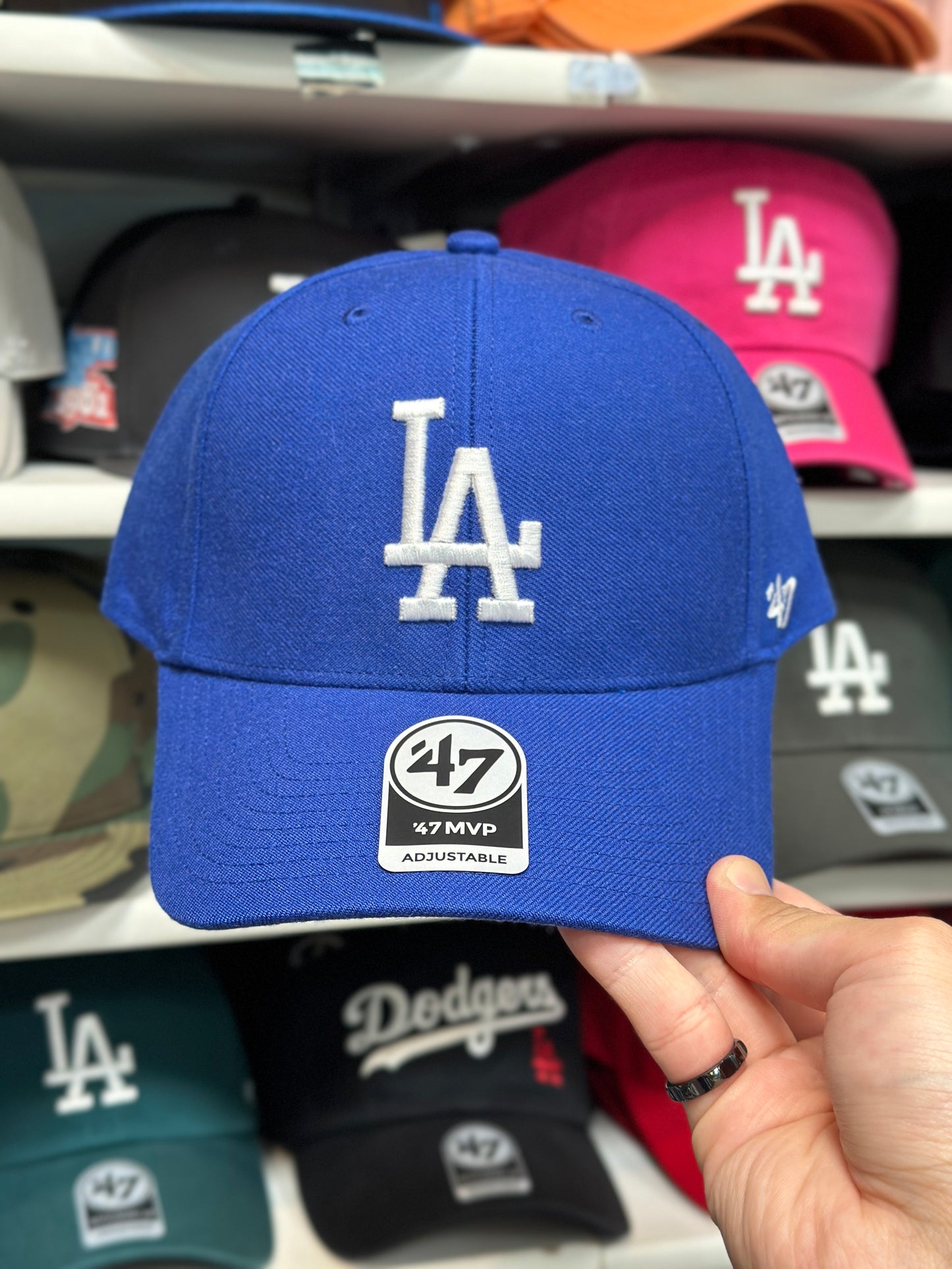 LA Dodgers MLB Ball Cap | '47 Brand MVP Adjustable Curve Cap | Color Options