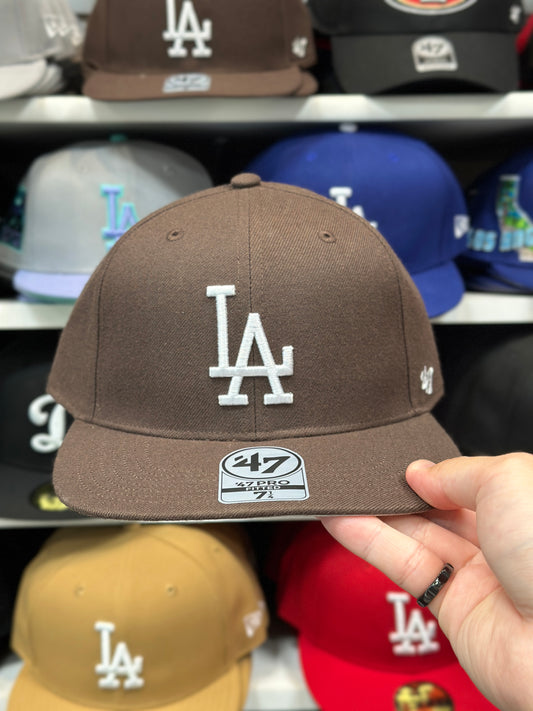 LA Dodgers MLB Fitted | '47 Brand Pro Fitted Hat | Brown