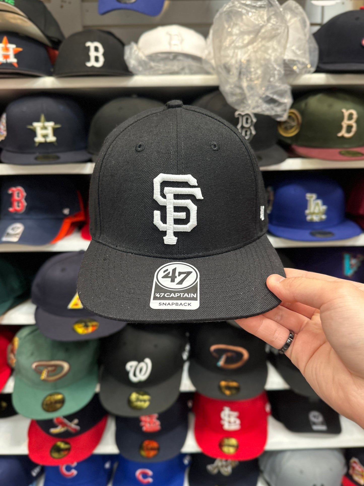 San Francisco Giants MLB Snapback | '47 Brand Captain Adjustable Snap | Black