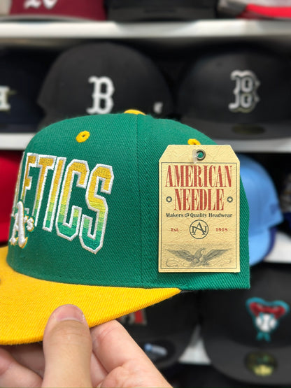 Oakland Athletics MLB Vintage Snapback | American Needle Adjustable Snap | Green/Yellow