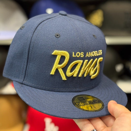 New Era Los Angeles Rams 'Script Logo' 59FIFTY Fitted Hat | Navy/Gold