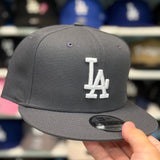 New Era Los Angeles Dodgers Charcoal 9FIFTY Adjustable Snapback Hat