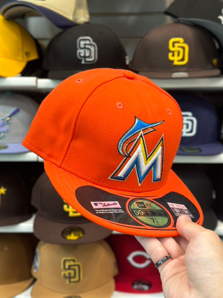 Miami Marlins MLB Fitted Hat | New Era 59FIFTY Sized Cap | Orange