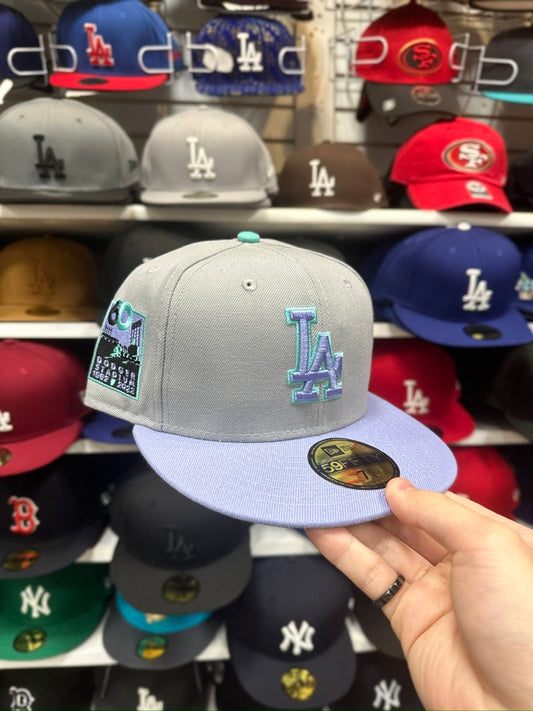 LA Dodgers MLB '1962-2022 60th' Patch | New Era 59FIFTY Fitted Cap | Silver/Periwinkle