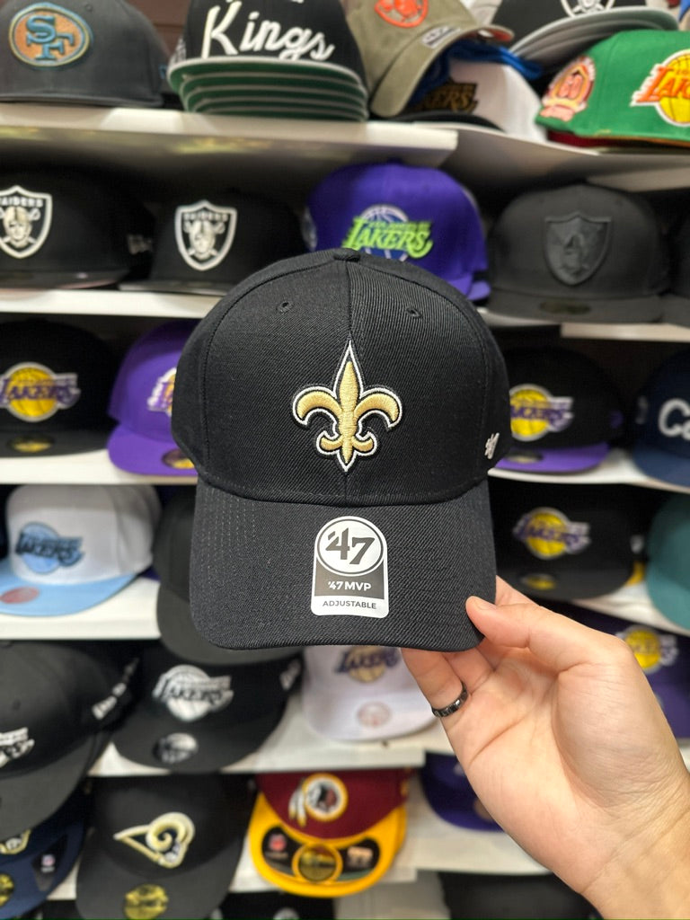 New Orleans Saints NFL Ball Cap | '47 Brand MVP Adjustable Curve Cap | Black