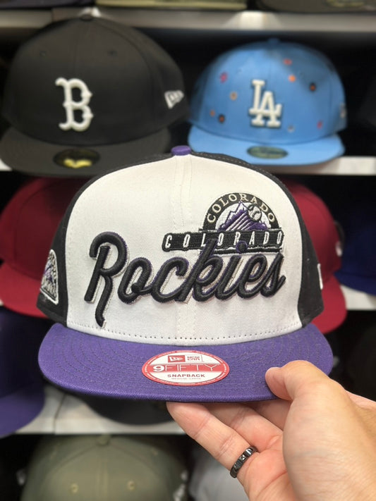 Colorado Rockies MLB Snapback | Vintage New Era 9FIFTY Adjustable Snap | Black/White/Purple