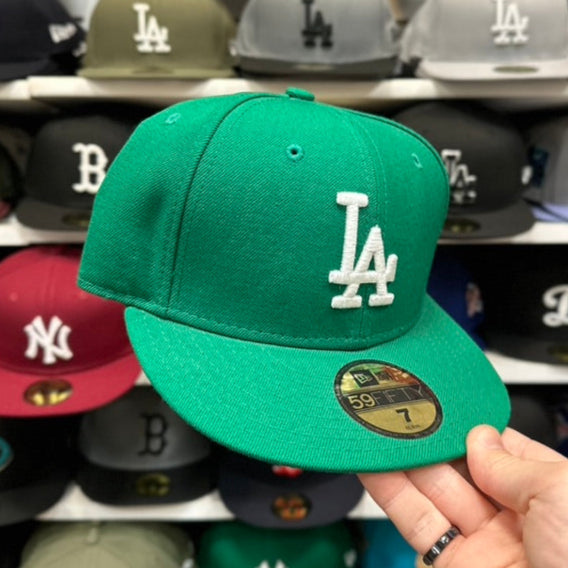 LA Dodgers MLB Fitted Hat New Era 59FIFTY Sized Cap Green