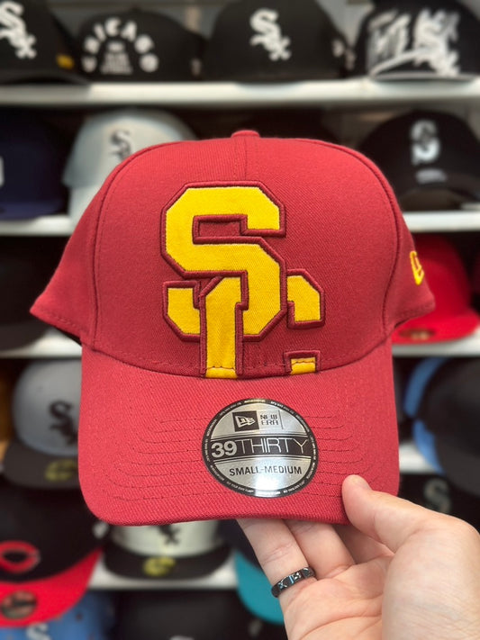 USC Trojans NCAA Ball Cap | New Era 39THIRTY Adjustable Hat | Red