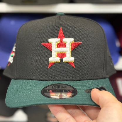 New Era Houston Astros '2022 World Series' A-Frame Black/Green 9FIFTY Snapback - Product Image