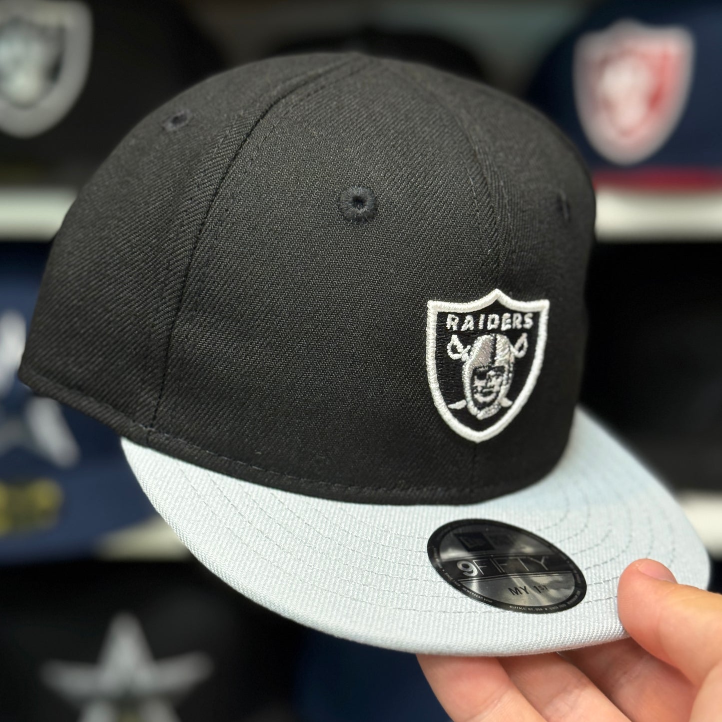 My 1st Kids New Era Raiders Two-Tone 9FIFTY Adjustable Hat Black/Silver