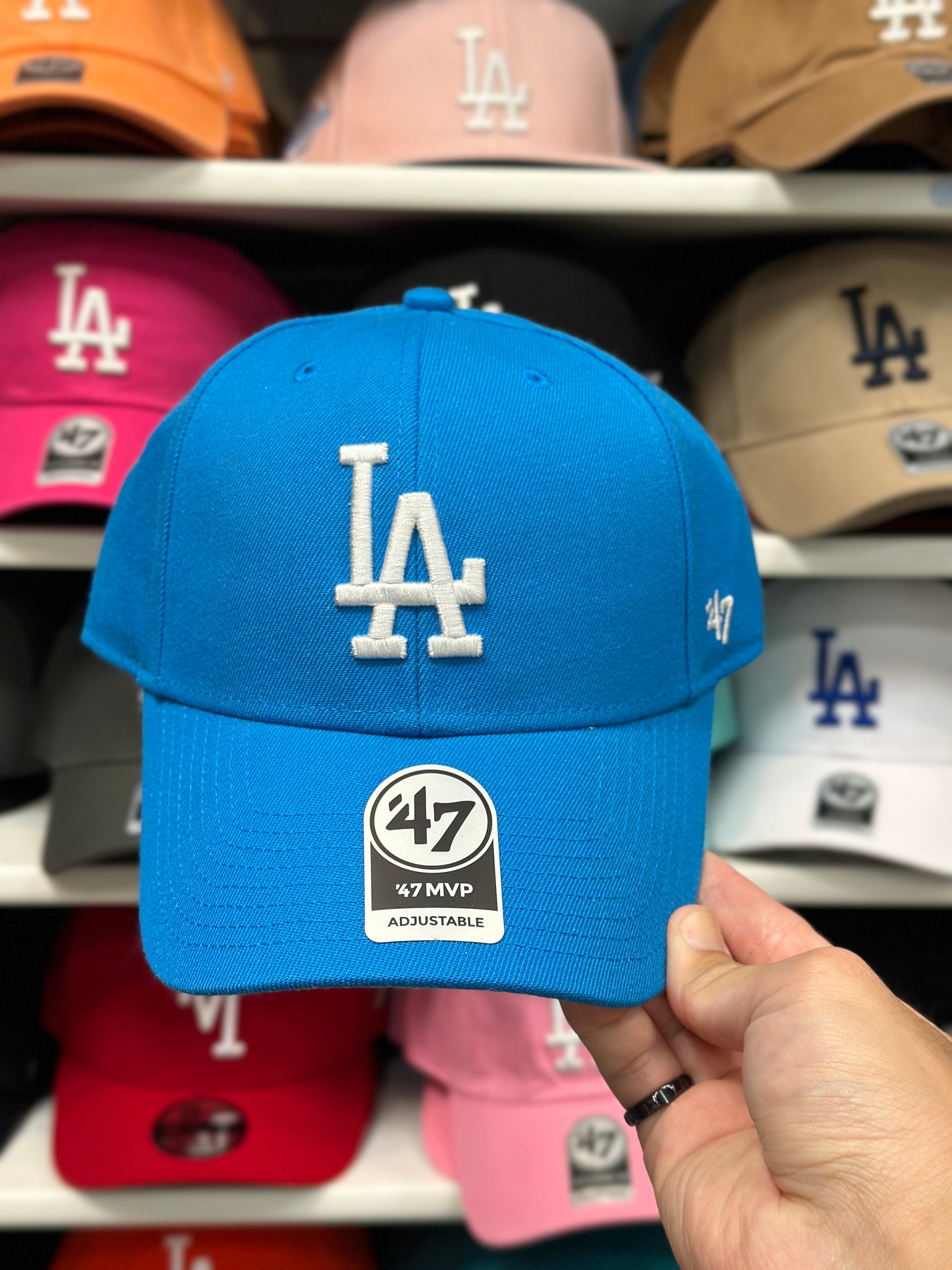 LA Dodgers MLB Ball Cap | '47 Brand MVP Adjustable Curve Cap | Color Options