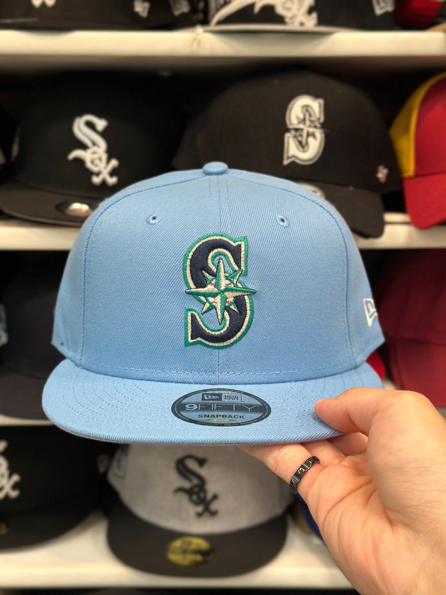 Seattle Mariners MLB Snapback | New Era 9FIFTY Adjustable Cap | Light Blue