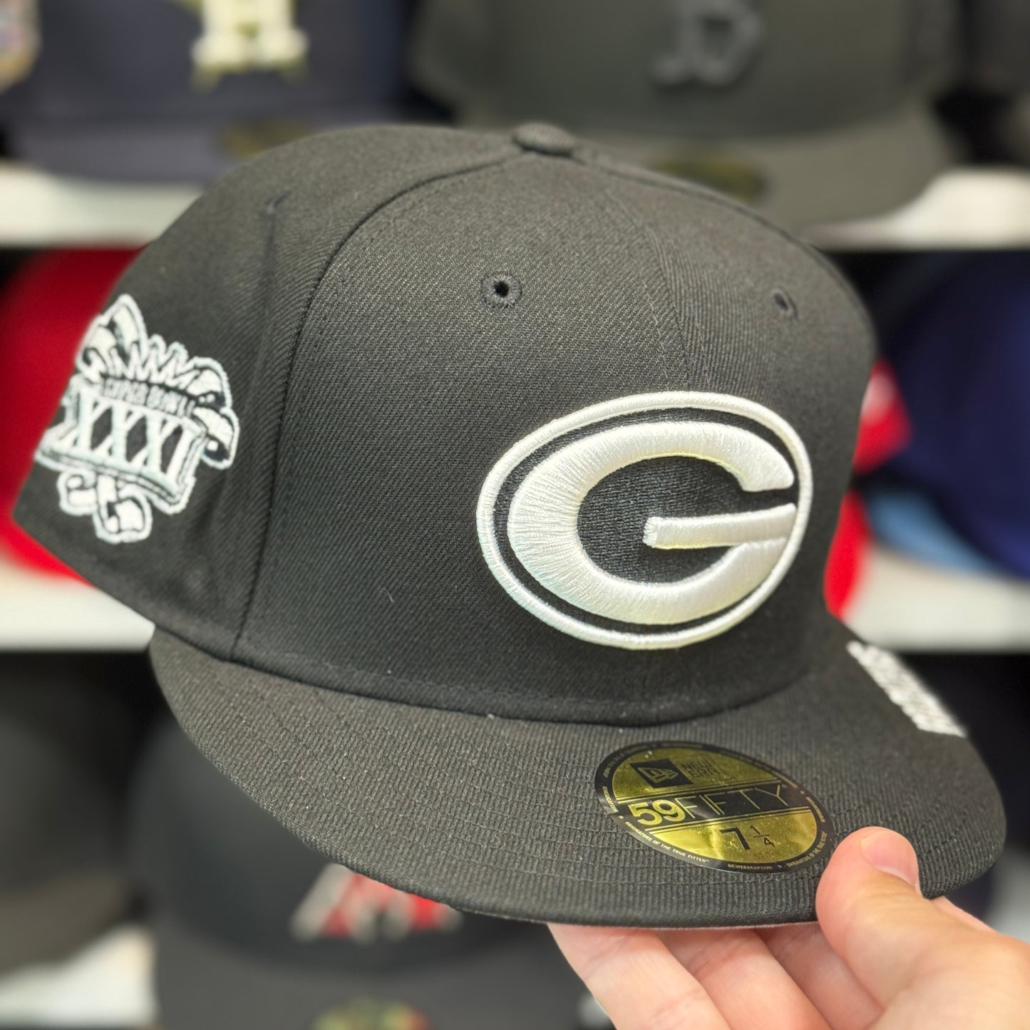 New Era Green Bay Packers 59FIFTY Fitted Hat Black