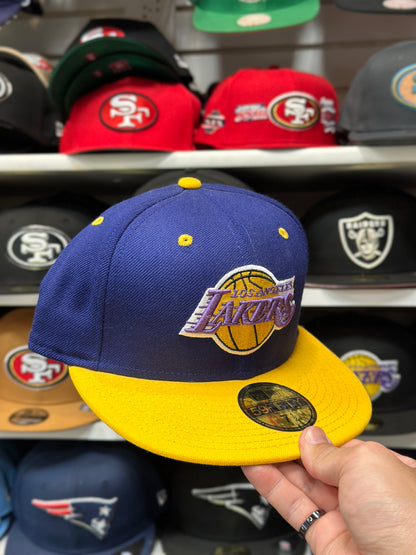 LA Lakers NBA Fitted Cap| Vintage New Era 59FIFTY Sized Cap | Purple/Yellow